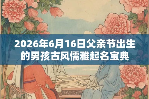 2026年6月16日父亲节出生的男孩古风儒雅起名宝典