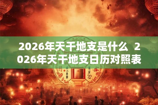 2026年天干地支是什么  2026年天干地支日历对照表