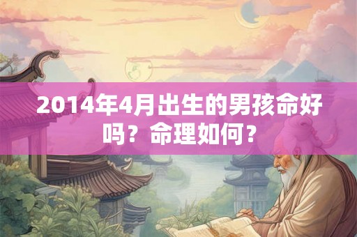 2014年4月出生的男孩命好吗？命理如何？