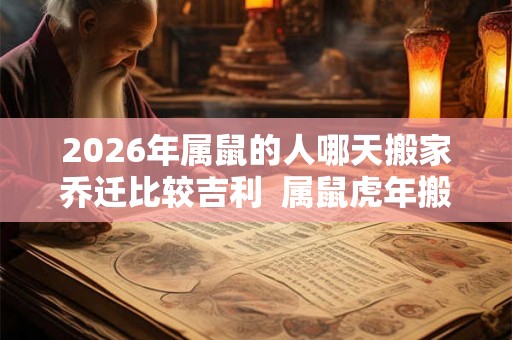 2026年属鼠的人哪天搬家乔迁比较吉利 属鼠虎年搬家吉日汇总 2026年属鼠的人哪天搬家乔迁比较吉利 属鼠虎年搬家吉日汇总