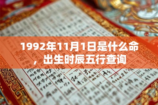 1992年11月1日是什么命，出生时辰五行查询