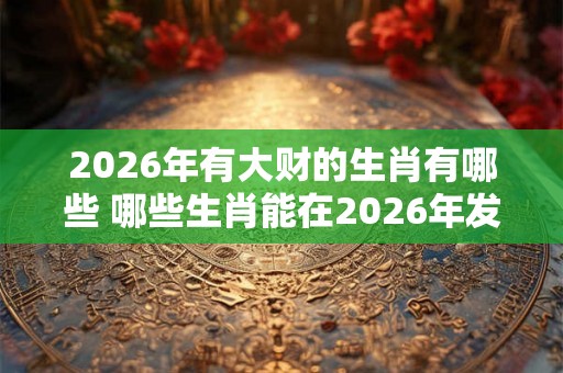 2026年有大财的生肖有哪些 哪些生肖能在2026年发大财