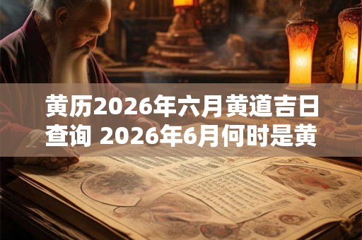 黄历2026年六月黄道吉日查询 2026年6月何时是黄道吉日