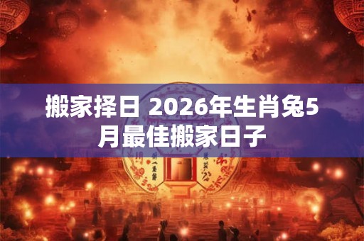 搬家择日 2026年生肖兔5月最佳搬家日子