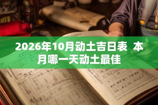 2026年10月动土吉日表  本月哪一天动土最佳