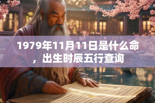 1979年11月11日是什么命，出生时辰五行查询