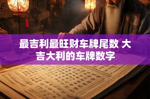 最吉利最旺财车牌尾数 大吉大利的车牌数字