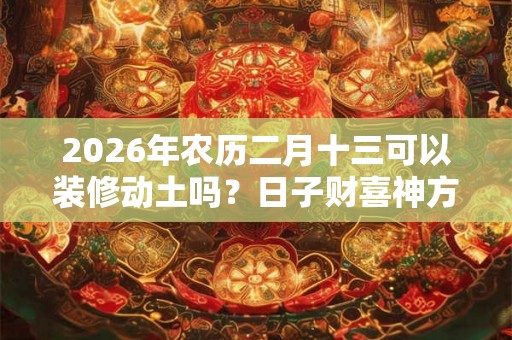 2026年农历二月十三可以装修动土吗?日子财喜神方位? 2026年农历二月十三可以装修动土吗?日子财喜神方位?