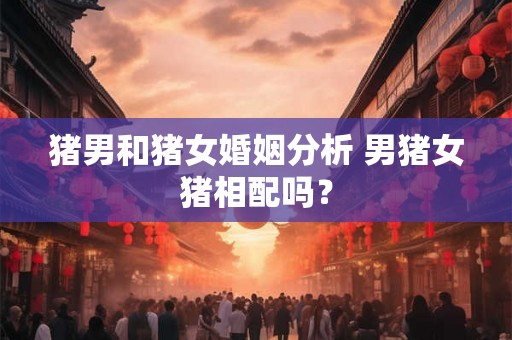 猪男和猪女婚姻分析 男猪女猪相配吗？