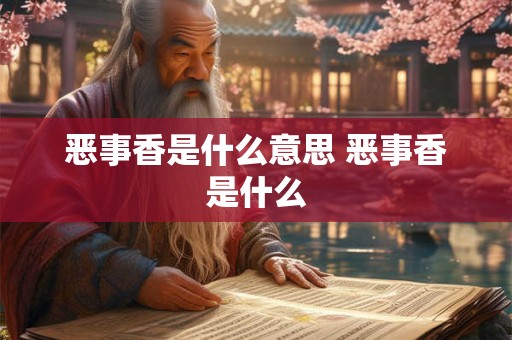 恶事香是什么意思 恶事香是什么