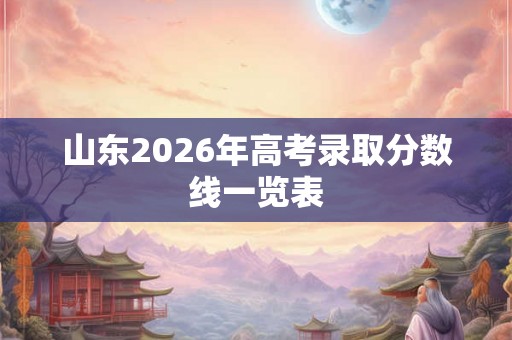 山东2026年高考录取分数线一览表 山东2026年高考录取分数线一览表