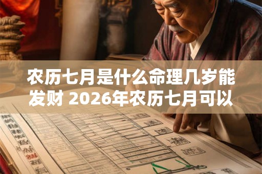农历七月是什么命理几岁能发财 2026年农历七月可以生孩子吗