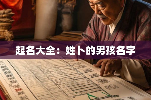 起名大全：姓卜的男孩名字