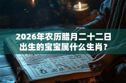 2026年农历腊月二十二日出生的宝宝属什么生肖？