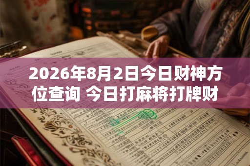 2026年8月2日今日财神方位查询 今日打麻将打牌财神方位 2026年8月2日今日财神方位查询 今日打麻将打牌财神方位
