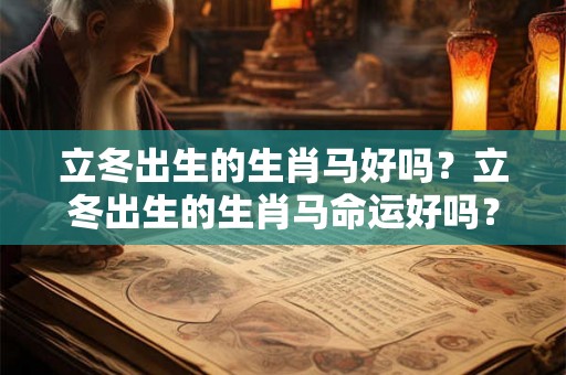 立冬出生的生肖马好吗？立冬出生的生肖马命运好吗？