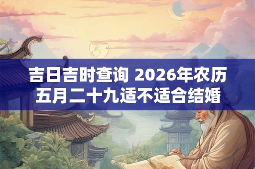 吉日吉时查询 2026年农历五月二十九适不适合结婚