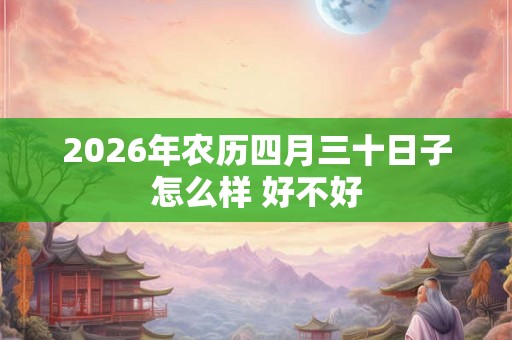 2026年农历四月三十日子怎么样 好不好 2026年农历四月三十日子怎么样 好不好