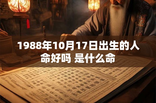1988年10月17日出生的人命好吗 是什么命 1988年10月17日出生的人命好吗 是什么命