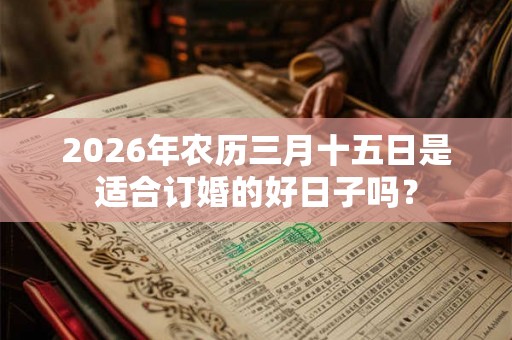 2026年农历三月十五日是适合订婚的好日子吗？