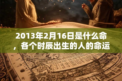 2013年2月16日是什么命，各个时辰出生的人的命运