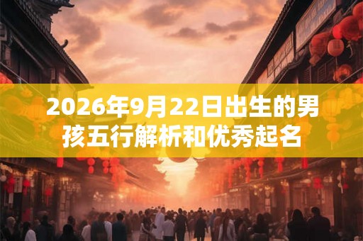 2026年9月22日出生的男孩五行解析和优秀起名 2026年9月22日出生的男孩五行解析和优秀起名