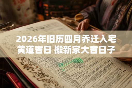 2026年旧历四月乔迁入宅黄道吉日 搬新家大吉日子