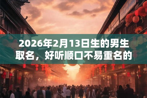 2026年2月13日生的男生取名，好听顺口不易重名的男宝宝名字