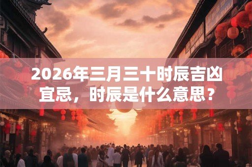 2026年三月三十时辰吉凶宜忌，时辰是什么意思？