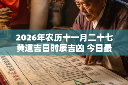2026年农历十一月二十七黄道吉日时辰吉凶 今日最好的时辰
