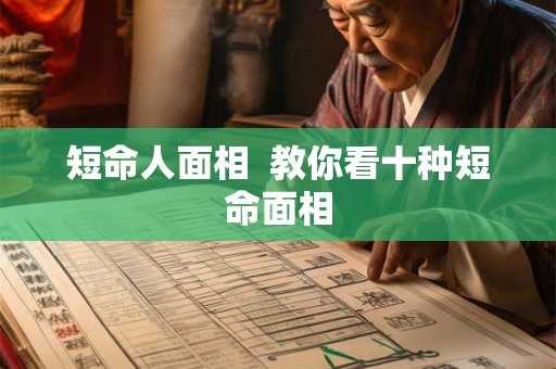 短命人面相  教你看十种短命面相