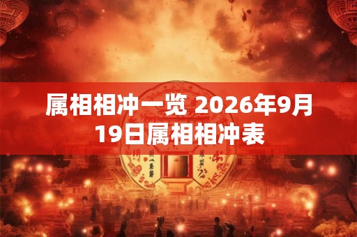 属相相冲一览 2026年9月19日属相相冲表