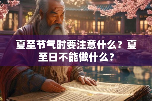 夏至节气时要注意什么？夏至日不能做什么？