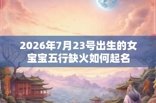 2026年7月23号出生的女宝宝五行缺火如何起名