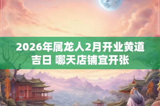 2026年属龙人2月开业黄道吉日 哪天店铺宜开张