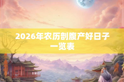 2026年农历剖腹产好日子一览表
