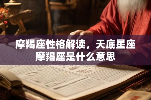 摩羯座性格解读，天底星座摩羯座是什么意思