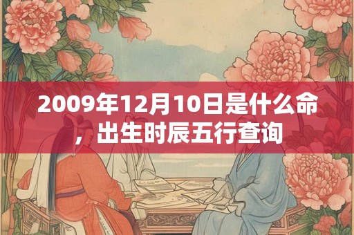 2009年12月10日是什么命，出生时辰五行查询