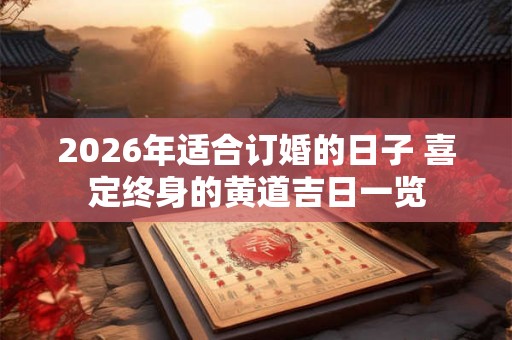 2026年适合订婚的日子 喜定终身的黄道吉日一览