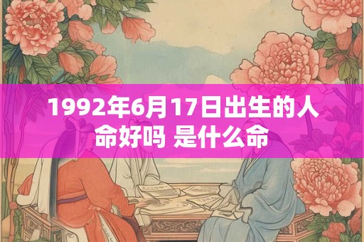 1992年6月17日出生的人命好吗 是什么命