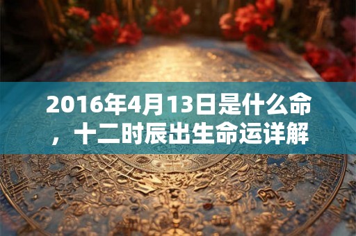 2016年4月13日是什么命，十二时辰出生命运详解