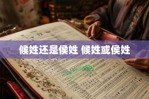 候姓还是侯姓 候姓或侯姓