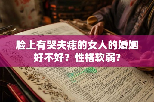脸上有哭夫痣的女人的婚姻好不好？性格软弱？