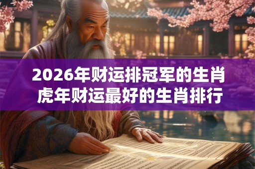 2026年财运排冠军的生肖 虎年财运最好的生肖排行