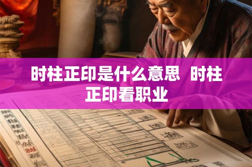 时柱正印是什么意思  时柱正印看职业