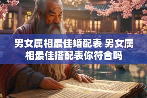 男女属相最佳婚配表 男女属相最佳搭配表你符合吗
