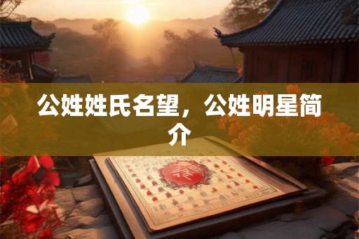 公姓姓氏名望，公姓明星简介