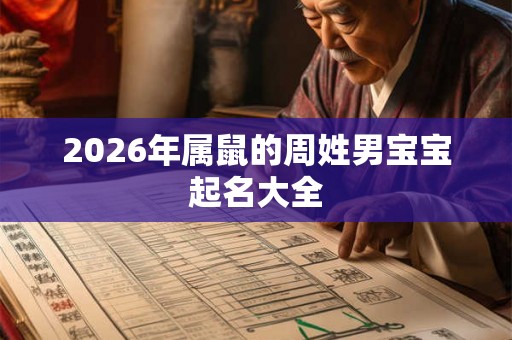 2026年属鼠的周姓男宝宝起名大全