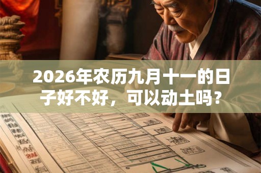 2026年农历九月十一的日子好不好，可以动土吗？