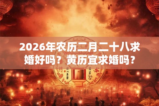 2026年农历二月二十八求婚好吗？黄历宜求婚吗？